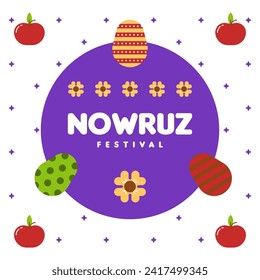 Happy nowruz instagram posts collection. Happy nowruz festival background illustration