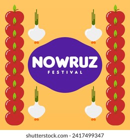 Happy nowruz instagram posts collection. Happy nowruz festival background illustration