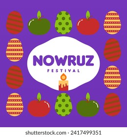 Happy nowruz instagram posts collection. Happy nowruz festival background illustration