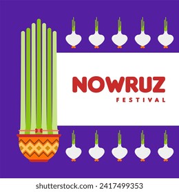 Happy nowruz instagram posts collection. Happy nowruz festival background illustration