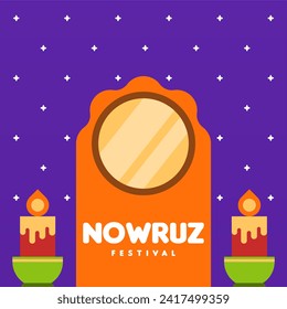 Happy nowruz instagram posts collection. Happy nowruz festival background illustration