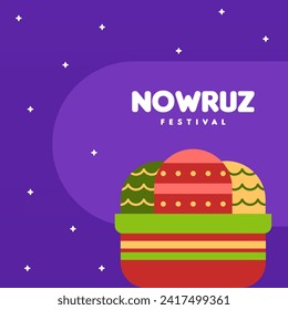 Happy nowruz instagram posts collection. Happy nowruz festival background illustration