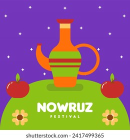 Happy nowruz instagram posts collection. Happy nowruz festival background illustration