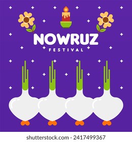 Happy nowruz instagram posts collection. Happy nowruz festival background illustration