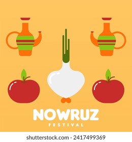 Happy nowruz instagram posts collection. Happy nowruz festival background illustration