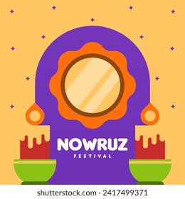 Happy nowruz instagram posts collection. Happy nowruz festival background illustration