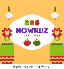 Happy nowruz instagram posts collection. Happy nowruz festival background illustration