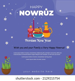 Happy Nowruz Iranian Event Illustration Template Design 