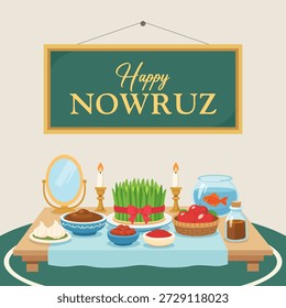 Glücklicher Nowruz-Vektor. Frühlingsfeiervektor. Nowruz-Tagesvektor.
