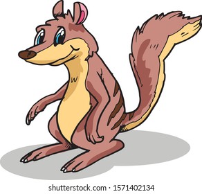 Happy Numbat Cartoon Vector Illustration