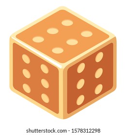 Happy numbers. Vector colored illustration of gaming dice. Isometric view. Motives of fortune, risk, game, winner, leisure, casino