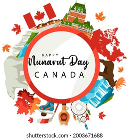 happy nunavut day canada design background