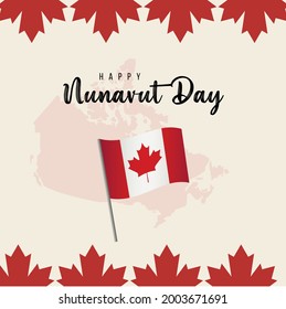 happy nunavut day canada design background