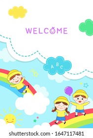 Happy nursery design background illustration
