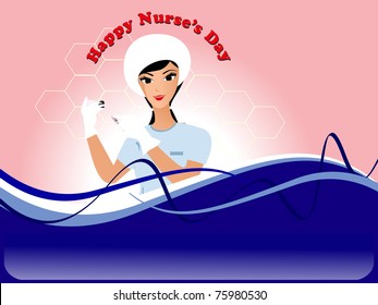 happy nurse's day background with cute nurse