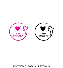 Happy nurses day logo vector.