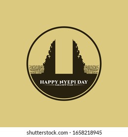 Happy Nyepi Day design Vector