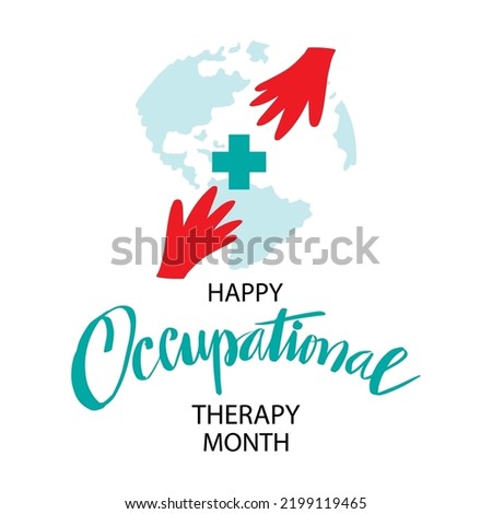 Happy occupational therapy month poster concept