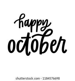 Happy October hand lettering