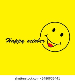 happy october vector template design illustration