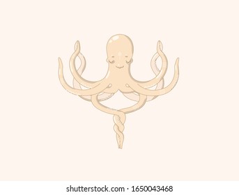 happy octopus vector flat illustration