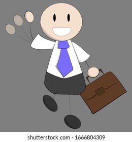 Happy office man. Vector illustration