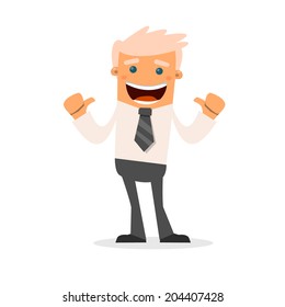 Happy office manager. Vector illustration