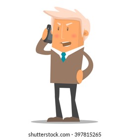 Happy office manager. Vector illustration