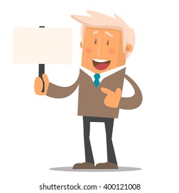 Happy office manager. Vector illustration