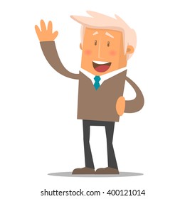 Happy office manager. Vector illustration
