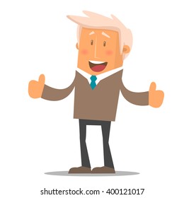 Happy office manager. Vector illustration