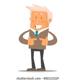 Happy office manager. Vector illustration