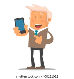 Happy office manager. Vector illustration