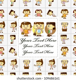 happy office worker card