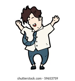 happy office worker cartoon