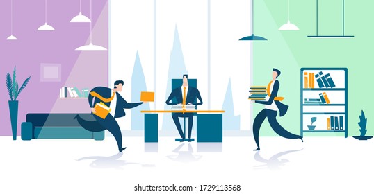 Happy office workers, busy working and celebrating company success. Achievement, working together, support and delivery the deal.  