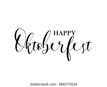 Happy oktoberfest day vector text calligraphy lettering design greeting card. Creative Typography for Holiday Greetings Gift Poster. Calligraphy banner font style