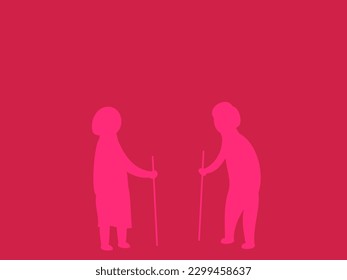 Happy old age day flat design