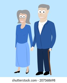 Happy old couple