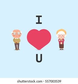 Happy old couple.vector illustration