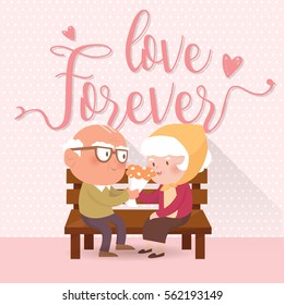 Happy old couple.vector illustration