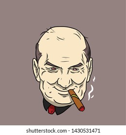 happy old man character vector