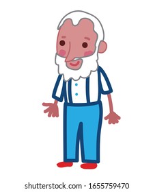 Happy old man icon. Grandfather vector illustration