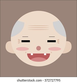 happy old man portrait cartoon vector