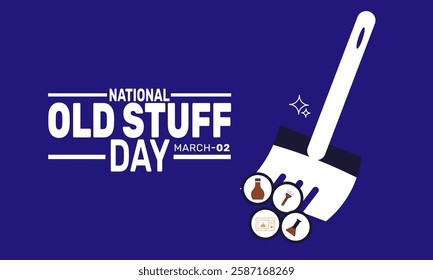 Happy Old Stuff Day is Celebrated in March. This holiday-themed design is perfect for backgrounds, banners, greeting cards, posters with text inscription, Classic social media posts.