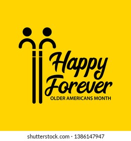 Happy older american month vector template. Design for banner, greeting card or print.