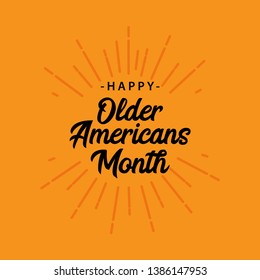 Happy older american month vector template. Design for banner, greeting card or print.