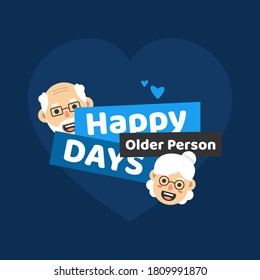 Happy Older Person Day Vector Design Illustration For Celebrate Moment