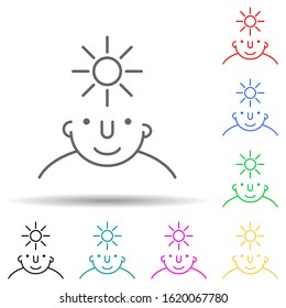 happy on mind multi color style icon. Simple thin line, outline vector of what is in your mind icons for ui and ux, website or mobile application