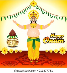Happy onam background with King mahabali